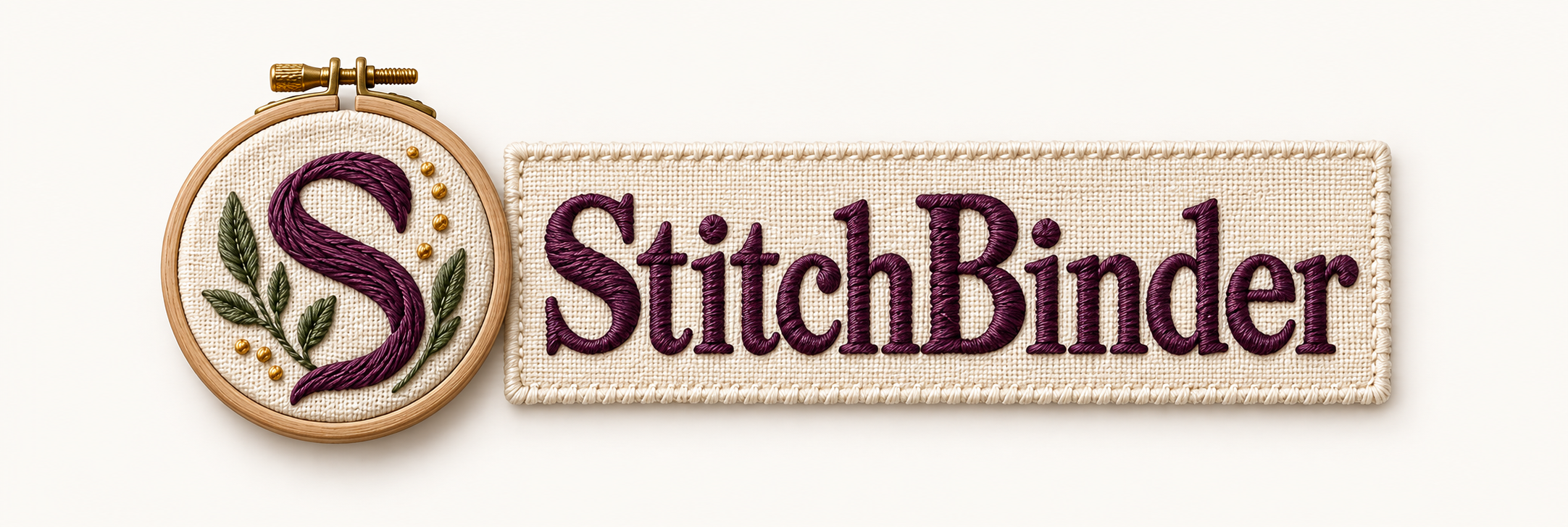 StitchBinder embroidered logo